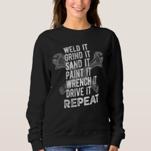 Mechanic Shop Garage Wrench Custom Car Steps Build Sweatshirt