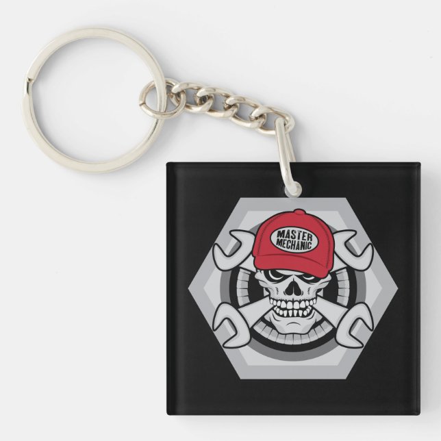 Mechanic Skull Key Ring (Front)