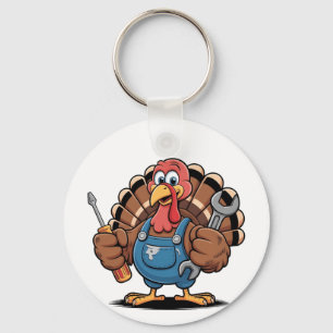 Mechanic Squad Turkey Thanksgiving Gobbler Key Ring