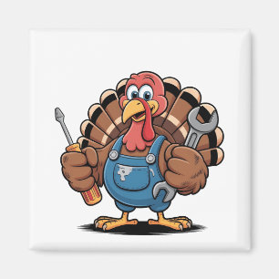 Mechanic Squad Turkey Thanksgiving Gobbler Magnet
