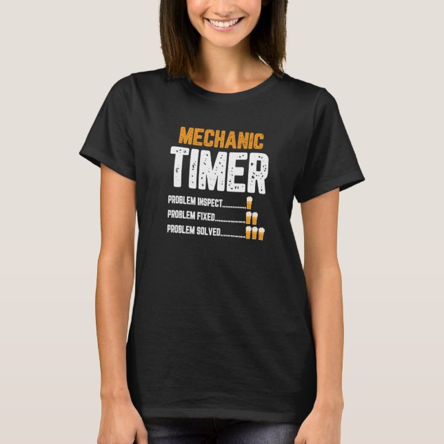 Mechanic Timer Car Mechanical Beer T-Shirt (Front)