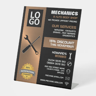 Mechanic Tools, Auto Mechanic/Repairs Advertising Pedestal Sign