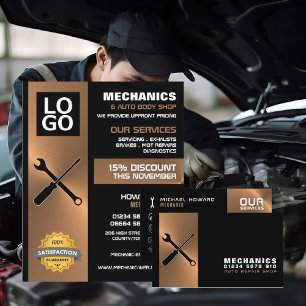 Mechanic Tools, Auto Mechanic & Repairs Business Card