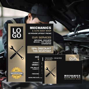 Mechanic Tools, Auto Mechanic & Repairs Business Card