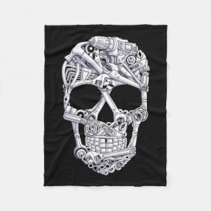 Mechanic Tools Skull Garage Halloween Costume Skel Fleece Blanket