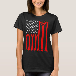 Mechanic US Flag Plane Aircraft Repairing Mechanic T-Shirt