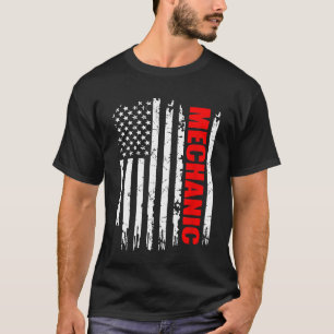 Mechanic Usa Flag Proud Professions   T-Shirt