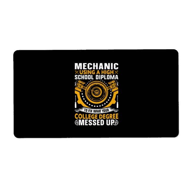 Mechanic Using A High School Diploma (Front)