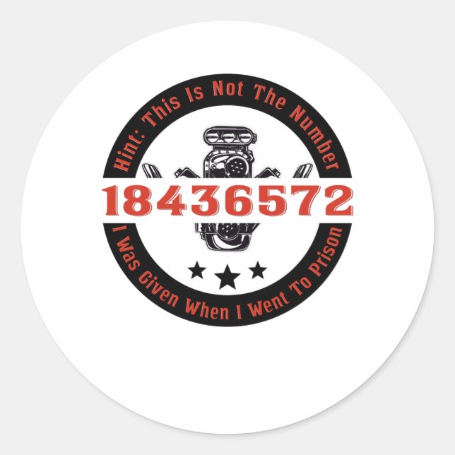 Mechanic V8 Motor Fan Car 8 Cylinder Ignition Classic Round Sticker (Front)