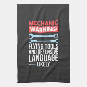 Mechanic - Warning Tea Towel