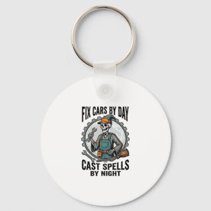 Mechanic Witch Shirt Vintage Halloween Repair Art_ Key Ring
