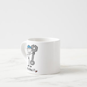 Mechanic With Wrench Stick Figure Espresso Cup