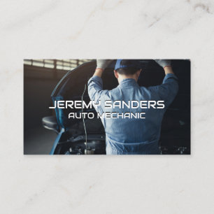 Mechanic Working on Engine Business Card