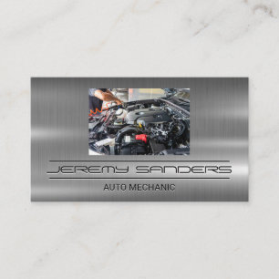 Mechanic Working on Engine Technician Business Card