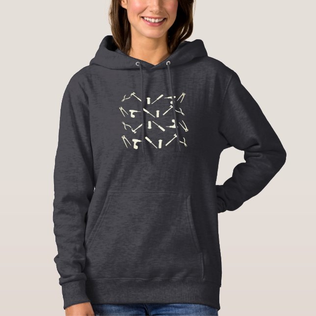 Mechanic Workshop Tools Pattern Hoodie (Front)