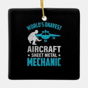 Mechanic World's Okayest Mechanic Ceramic Ornament