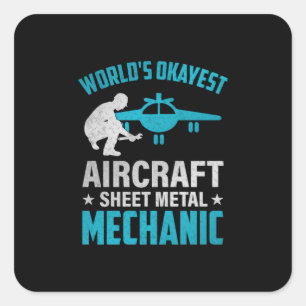 Mechanic World's Okayest Mechanic Square Sticker