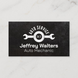 Mechanic Wrench Logo   Auto Service Business Card