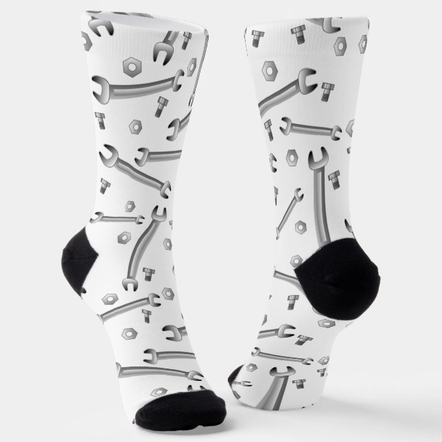 Mechanic Wrench Pattern Socks (Angled)