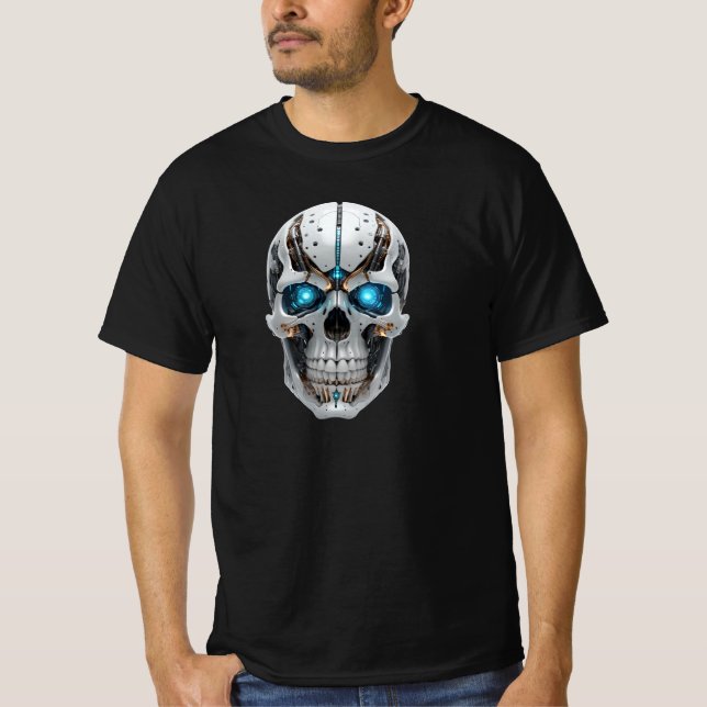 Mechanical AI Skull T-Shirt (Front)