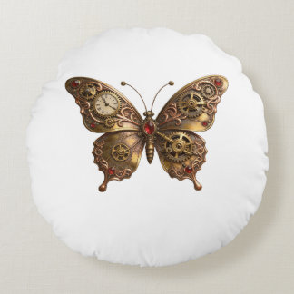 Mechanical Beauty in Flight Round Cushion