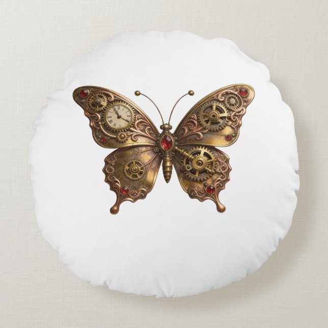 Mechanical Beauty in Flight Round Cushion (Front)