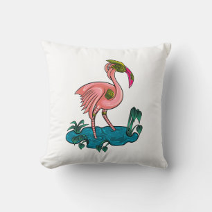 Mechanical Bird, Pink Flamingo Mecha Robot Cushion
