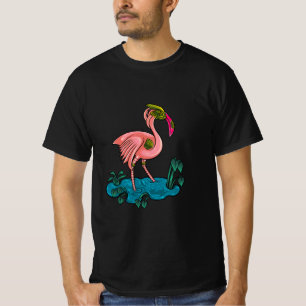 Mechanical Bird, Pink Flamingo Mecha Robot T-Shirt