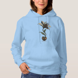 Mechanical Bloom Steampunk Botanical Art Hoodie