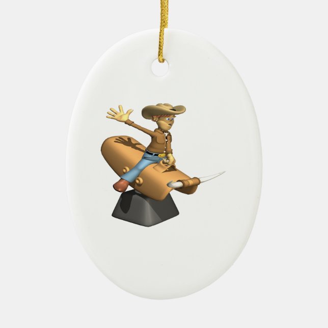 Mechanical Bull Ceramic Tree Decoration (Front)