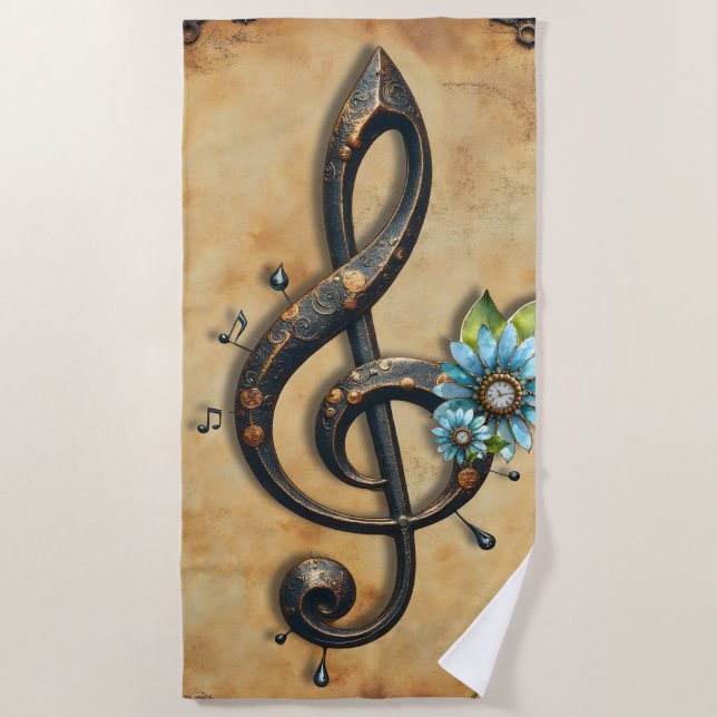 Mechanical  clef  beach towel (Front)