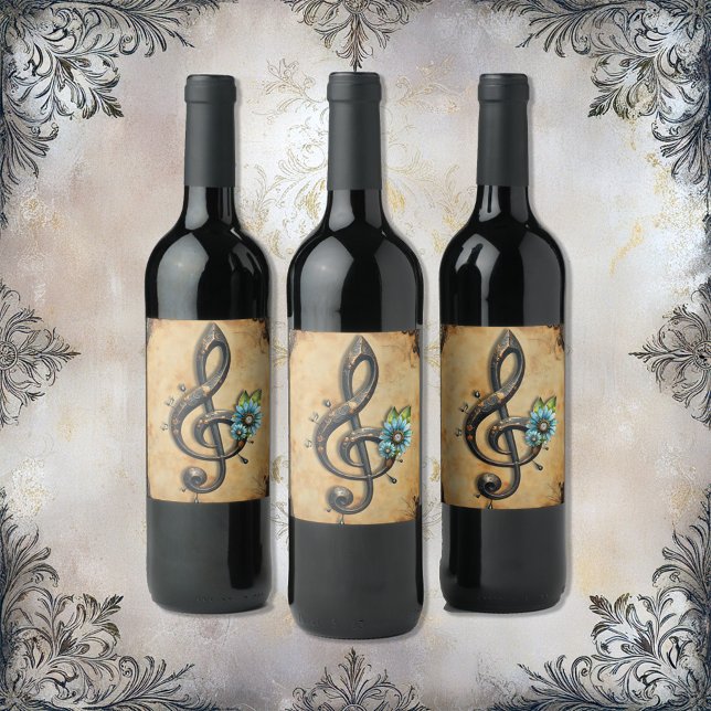 Mechanical  clef  wine label (Creator Uploaded)