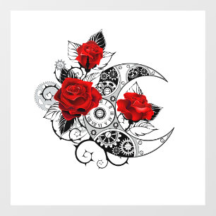 Mechanical Crescent with Red Roses
