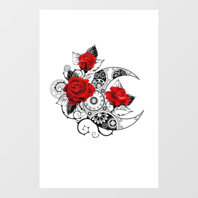 Mechanical Crescent with Red Roses (Sheet)