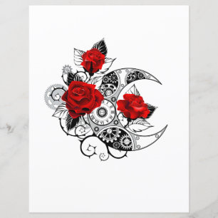 Mechanical Crescent with Red Roses