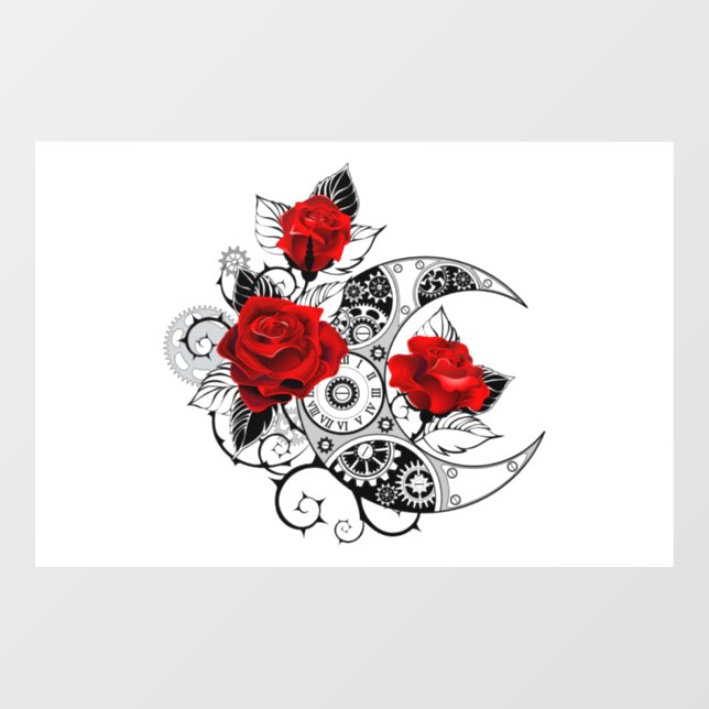 Mechanical Crescent with Red Roses (Sheet)