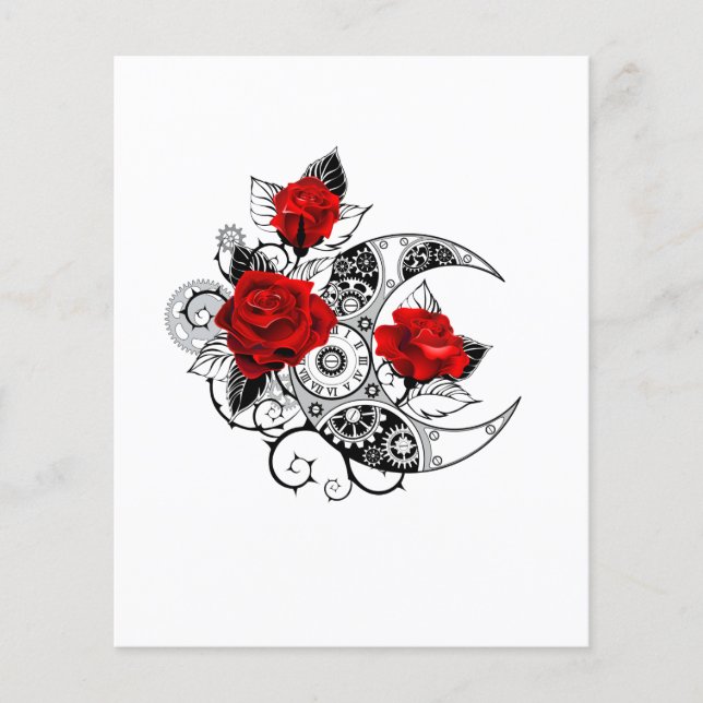 Mechanical Crescent with Red Roses (Front)