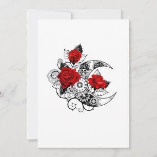 Mechanical Crescent with Red Roses Announcement