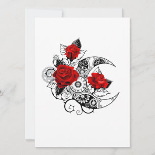 Mechanical Crescent with Red Roses Announcement