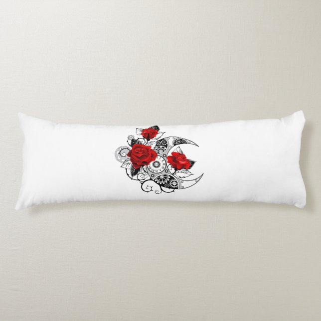 Mechanical Crescent with Red Roses Body Cushion (Front)