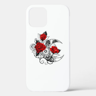 Mechanical Crescent with Red Roses iPhone 12 Case