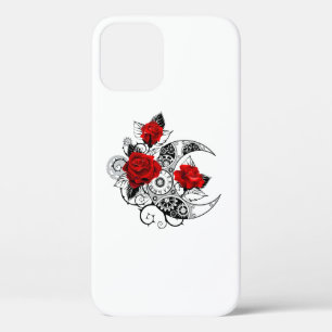 Mechanical Crescent with Red Roses iPhone 12 Case