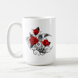 Mechanical Crescent with Red Roses Coffee Mug