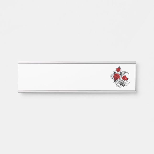 Mechanical Crescent with Red Roses Door Sign (Front)