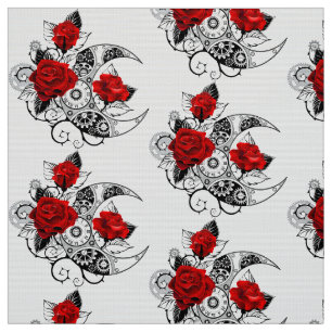 Mechanical Crescent with Red Roses Fabric