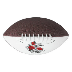 Mechanical Crescent with Red Roses Football