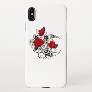 Mechanical Crescent with Red Roses iPhone Case