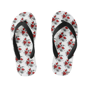 Mechanical Crescent with Red Roses Kid's Thongs
