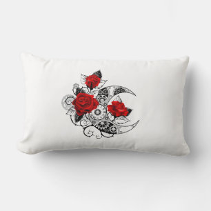 Mechanical Crescent with Red Roses Lumbar Cushion
