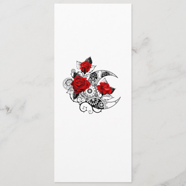 Mechanical Crescent with Red Roses Menu (Front)